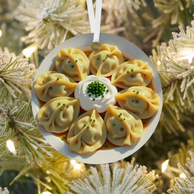 We're a Perfect Pierogi! Funny Christmas Metal Ornament (Insitu)