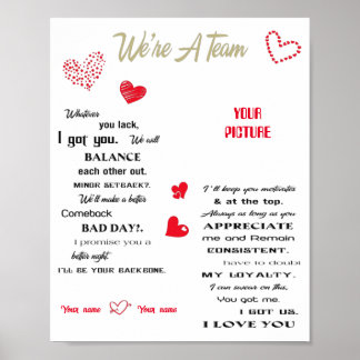 We're A Team, Wedding Anniversary Gift, Wedding Poster
