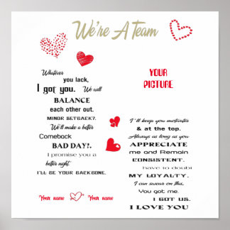 We're A Team, Wedding Anniversary Gift, Wedding Poster