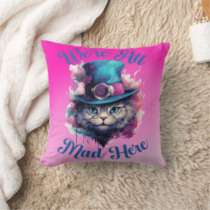 We're All Mad Here - Alice in Wonderland Inspired Throw Pillow