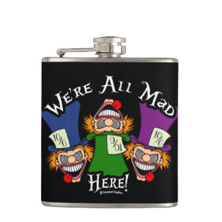 We're All Mad Here! Hip Flask