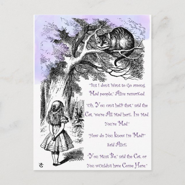 We're All Mad Here Postcard (Front)