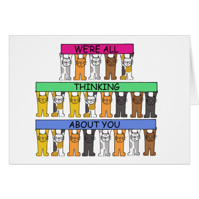 We're All Thinking About You Cartoon Cats (Front Horizontal)