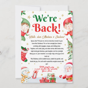 We're Back Elf Arrival Letter Elves Christmas Invitation