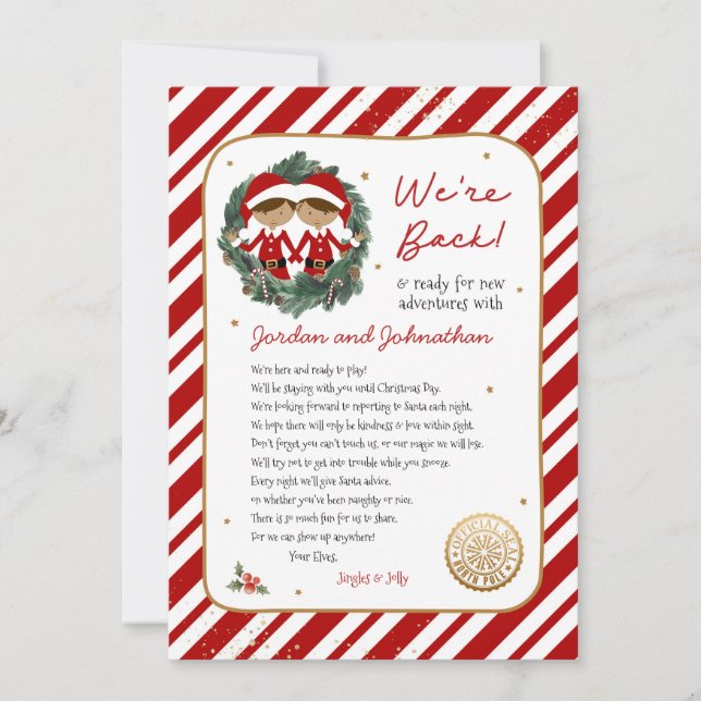 We're Back Elf Letter Invitation (Front)