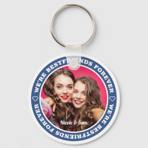 We're Bestfriends Forever BFF Modern Custom Photo Keychain