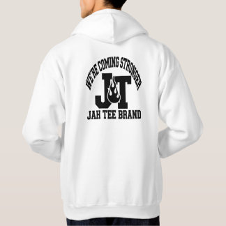 We're Coming Stronger White Hoodie JT Flame Varsit
