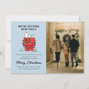 We're Decking New Halls   Snoopy We've Moved Holiday Card