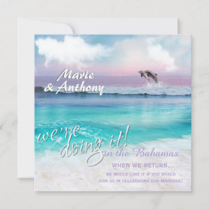 WE'RE Doing IT BEAUTIFUL TROPICAL OCEAN SUNRISE Invitation