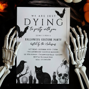 We're Dying To Party Gothic Halloween Party Invitation