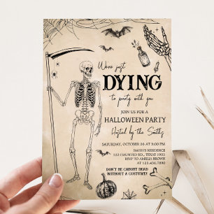 We're Dying to Party Halloween Party Invitation
