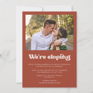 We're eloping Stylish Terracotta announcement