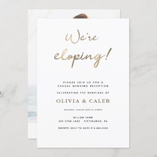 We're Eloping Wedding Reception invitation