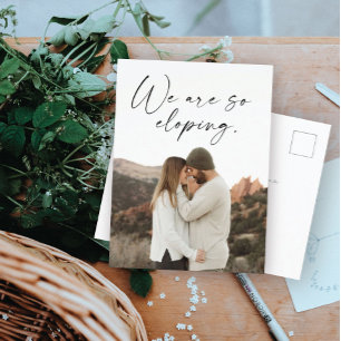We're Eloping Wedding Update Photo Announcement Po
