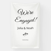 We're Engaged Banner, Linen Engagement Welcome