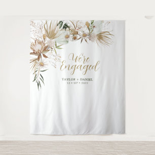 We're Engaged   Boho Bohemian Engagement Party Tapestry