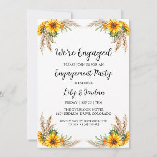 we're engaged boho engagement party invitations