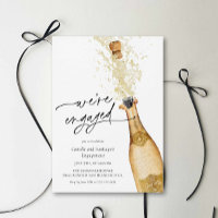 We're Engaged Couples Engagement Party Invitation