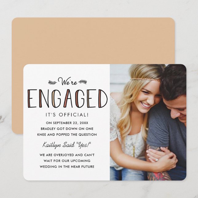 We're Engaged | Engagement Announcement (Front/Back)