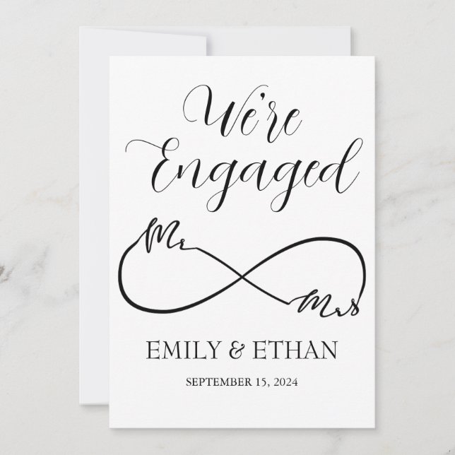 We're engaged engagement announcement cards (Front)