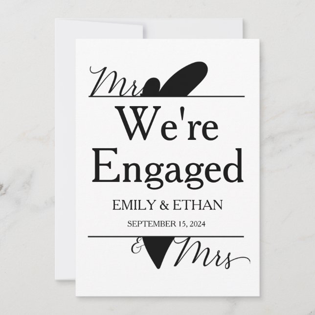 We're engaged engagement announcement cards (Front)