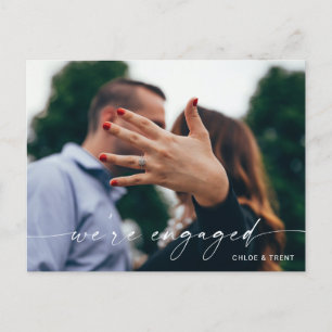 We're Engaged Engagement Announcement Postcard