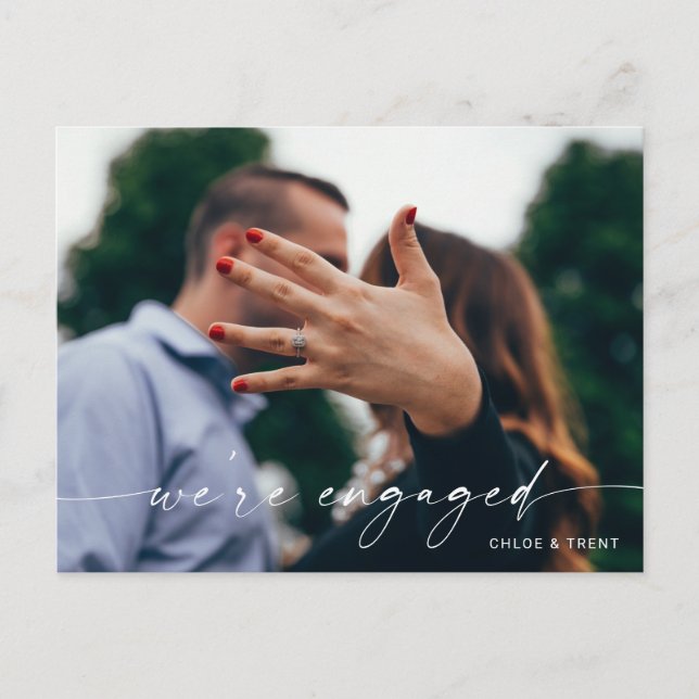 We're Engaged Engagement Announcement Postcard (Front)
