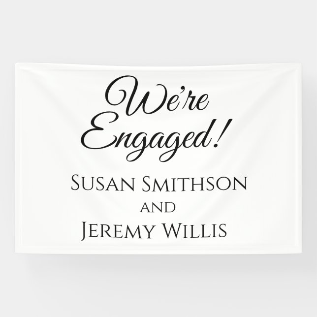 We're Engaged Engagement Party Banner Decoration (Horizontal)