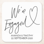 We're Engaged Engagement Party Coasters Decor<br><div class="desc">Your engagement party will be a sparkling and sophisticated affair and so it is only fitting you express that sophistication in every detail of your day right down to the table coasters. This unique approach to party table décor positions your endless gratitude to your family and friends with an unexpectedly...</div>