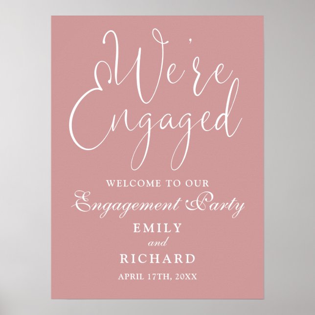 We're Engaged Engagement Party Welcome Sign (Front)