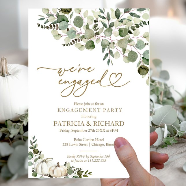 We're Engaged Fall Engagement Party Invitation (Creator Uploaded)