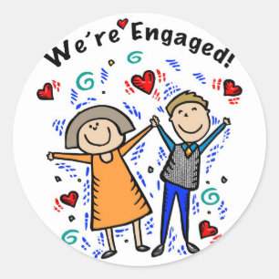 We're Engaged I Classic Round Sticker