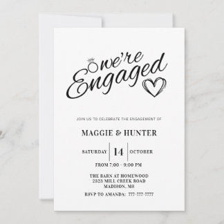 We're Engaged Invitation for Engagement Party