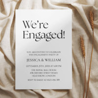 We're Engaged Minimalist Engagement Party
