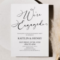 We're Engaged Minimalist Engagement Party