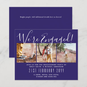 We're Engaged! Modern Photo Collage Invites BUDGET