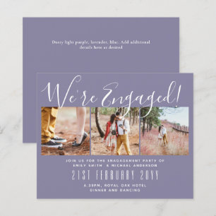 We're Engaged! Modern Photo Collage Invites BUDGET