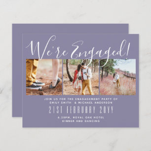 We're Engaged! Modern Photo Collage Invites BUDGET