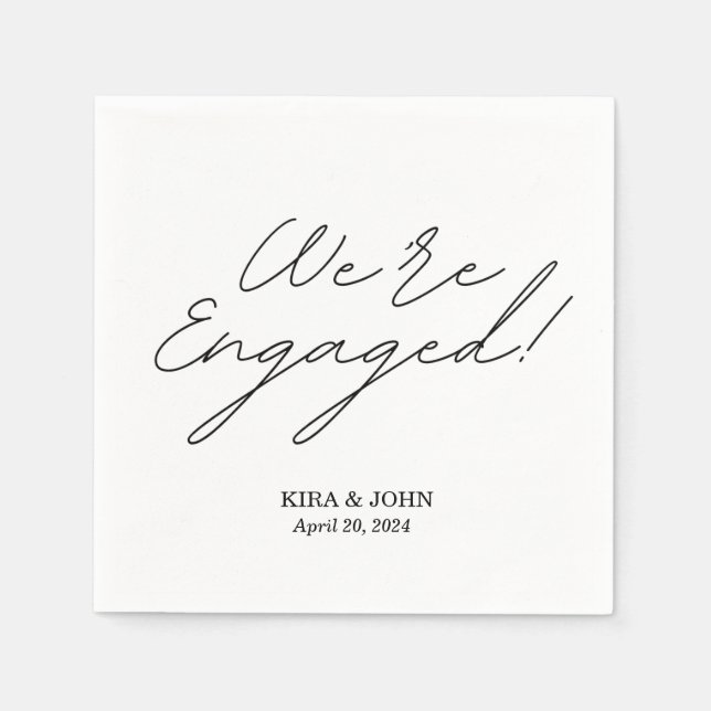 We're Engaged Napkin (Front)