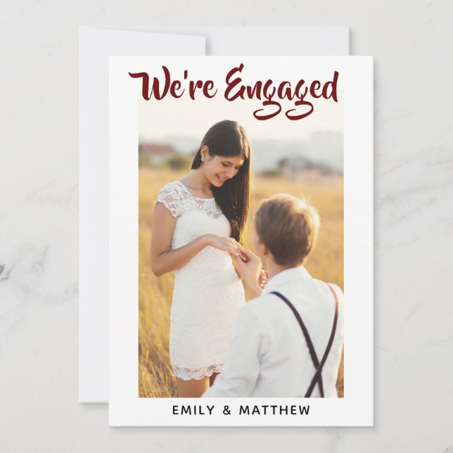 We're Engaged Personalized Photo Engagement Party (Front)