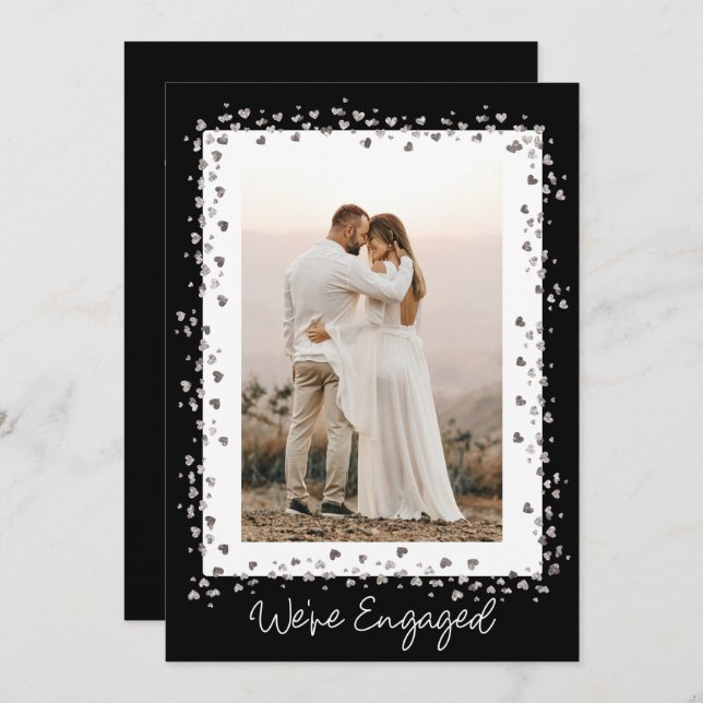 We're Engaged Personalized Photo Engagement Party Invitation (Front/Back)