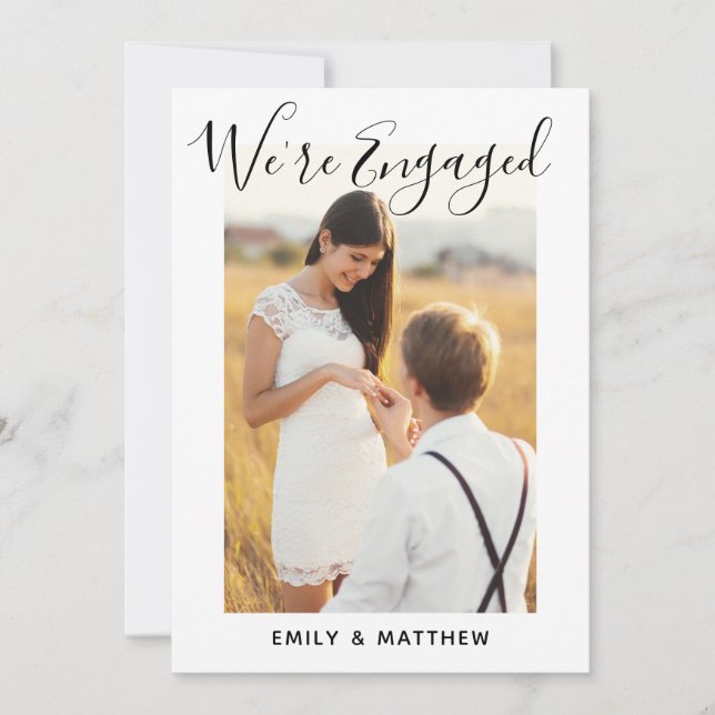 We're Engaged Personalized Photo Engagement Party Invitation (Front)