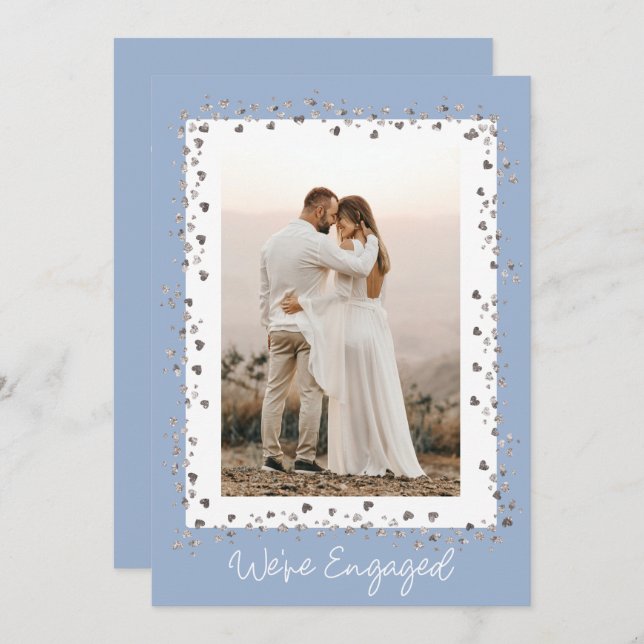We're Engaged Personalized Photo Engagement Party Invitation (Front/Back)