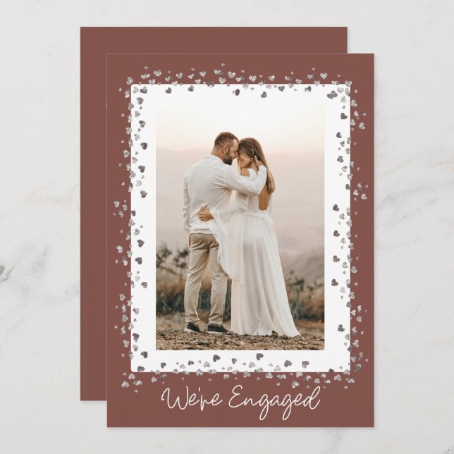 We're Engaged Personalized Photo Engagement Party Invitation (Front/Back)