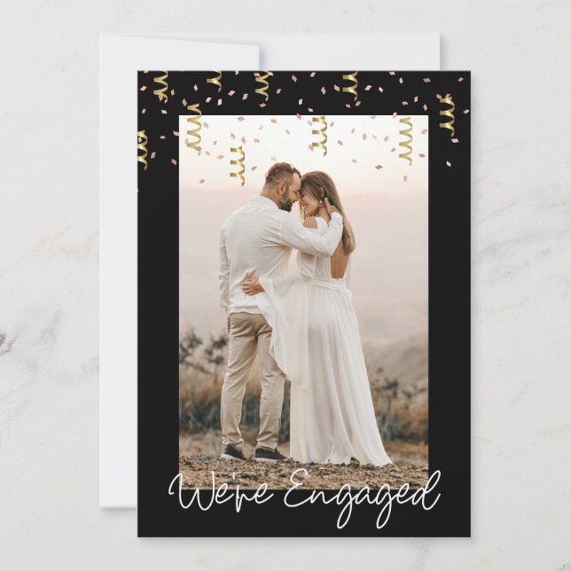 We're Engaged Personalized Photo Engagement Party Invitation (Front)