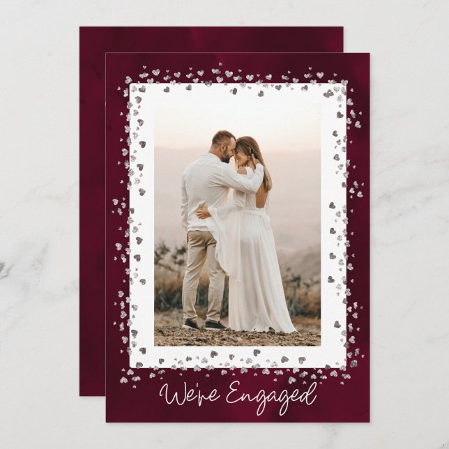 We're Engaged Personalized Photo Engagement Party Invitation (Front/Back)