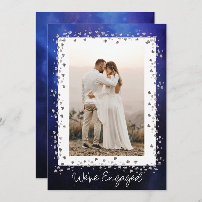 We're Engaged Personalized Photo Engagement Party Invitation (Front/Back)