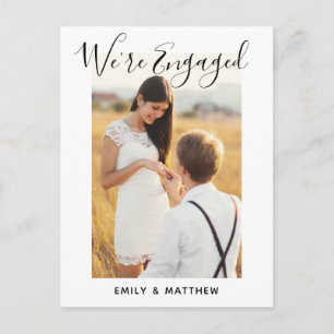 We're Engaged Personalized Photo Engagement Party Postcard