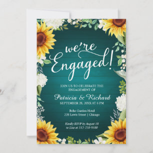We're Engaged Rustic Engagement Party Invitation