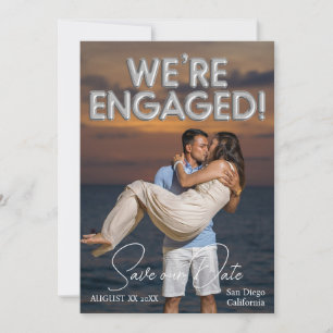 We're Engaged Silver Balloons Photo Save The Date
